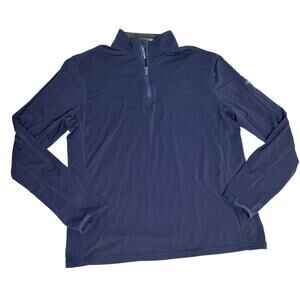 Greyson Mens Tate Navy Blue Quarter Zip Golf Pullover M